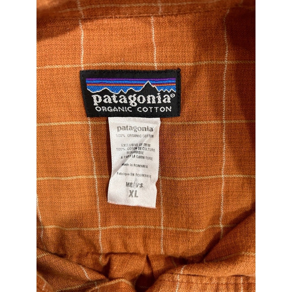 Patagonia M's 100% Organic Cotton Long Sleeve Shirt Mens XL Madras Gold Check - Picture 8 of 8
